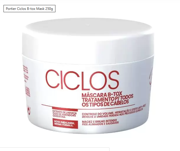 Máscara Reconstrutora Portier Btox Ciclos 250g