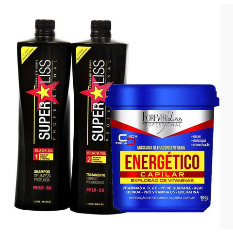 Tratamento Superliss Black 1l + Energetico Forever Liss 1kg