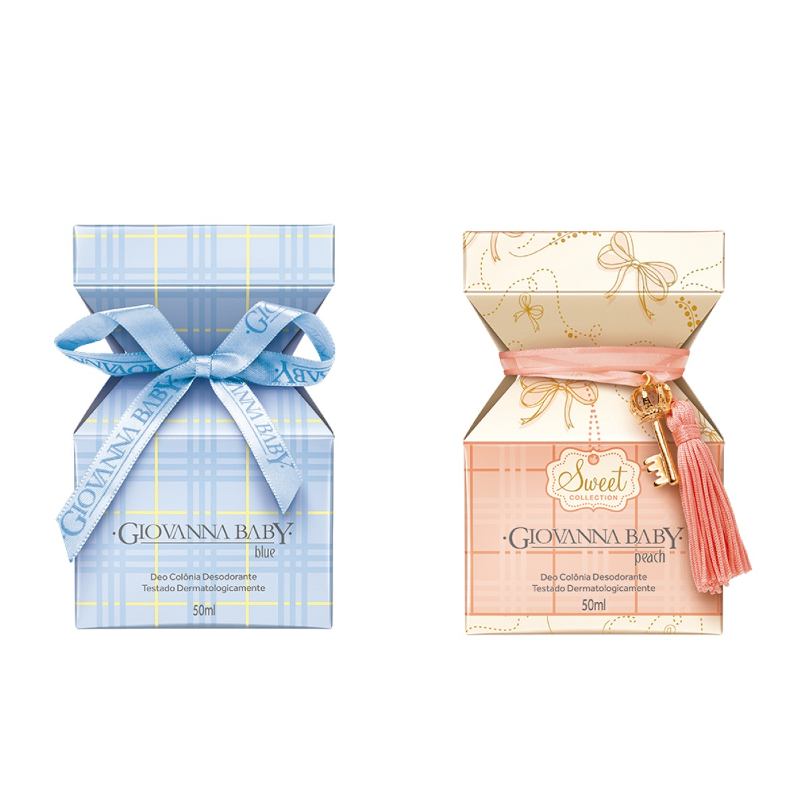 Kit Deo Colônia Giovanna Baby Blue E Peach De 50ml Cada Uma