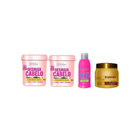 Kit=2 Desmaia Cabelo 950+1 Sos Miracle+1 Banho Verniz 250g