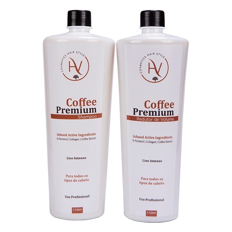 Tratamento Coffee Premium Hv Cosmetics 2x1000ml - Alisa 100%