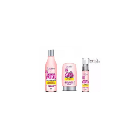 Kit=1 Shampoo 500ml+1 Leavein +1 Serum 60ml - Desmaia Cabelo