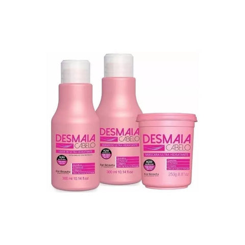 Kit Desmaia Cabelo For Beauty - Shamp/ Leave-in/ Máscara