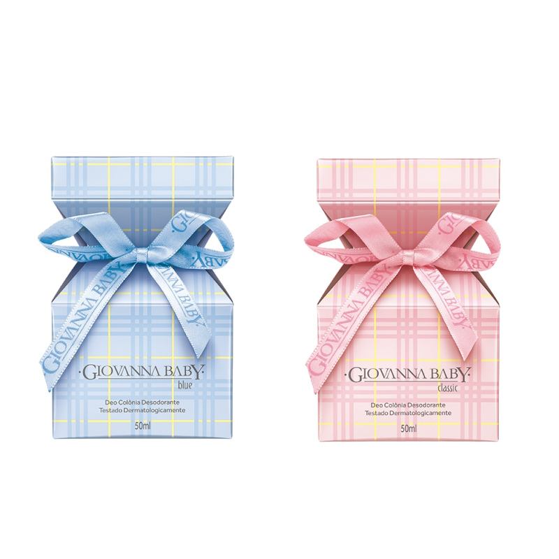 Kit Deo Colônia Giovanna Baby Blue E Classic Rosa De 50ml