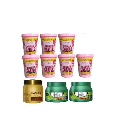 Kit= 7 Desmaia 350g+1 Banho Verniz 250g+2 Cresce Cabelo 250g