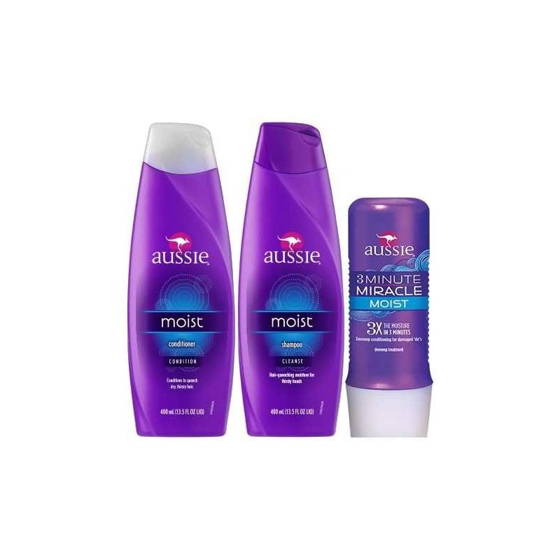 Kit Aussie Shampoo Condicionador Mascara Moist