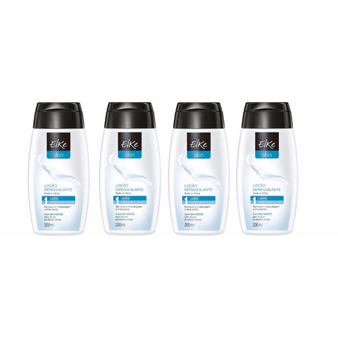 Kit Elke Skin Loção Demaquilante Para Rosto E Olhos 4x200ml