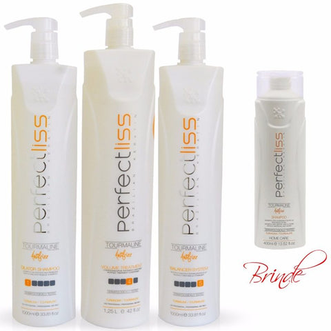 Kit Escova Progressiva Perfect Liss Turmalina + Shampoo