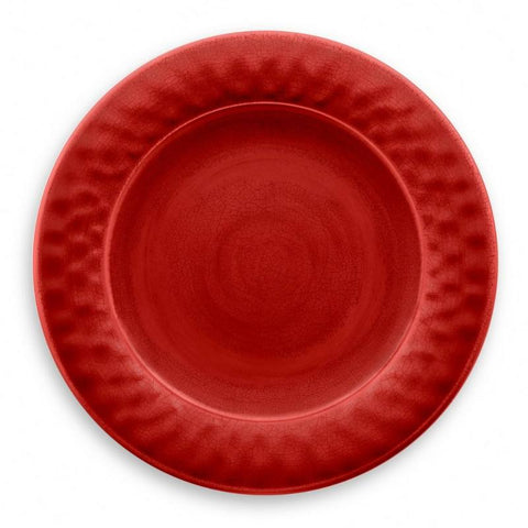 Prato De Jantar Melamina Craquelado Tarhong Vermelho 27cm