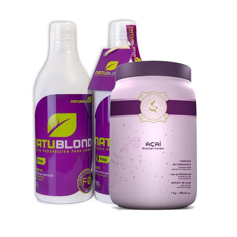 Progressiva Naturale / Natublond 2x500ml + Masc. Açaí 1kg