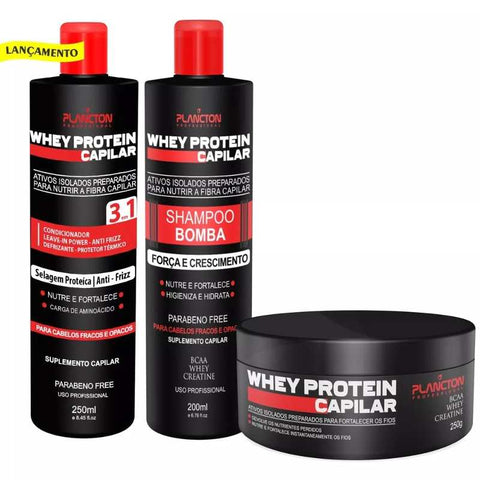 Kit Whey Protein Capilar Plancton 3 Passos