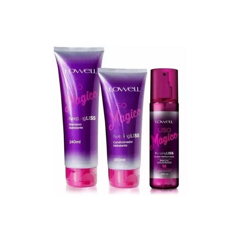 Lowell Liso Mágico Kit Duo Shampoo + Condicionador + Fluído