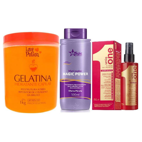 Love Potion Gelatina 1kg +magic Colorperola +revlon Leave In