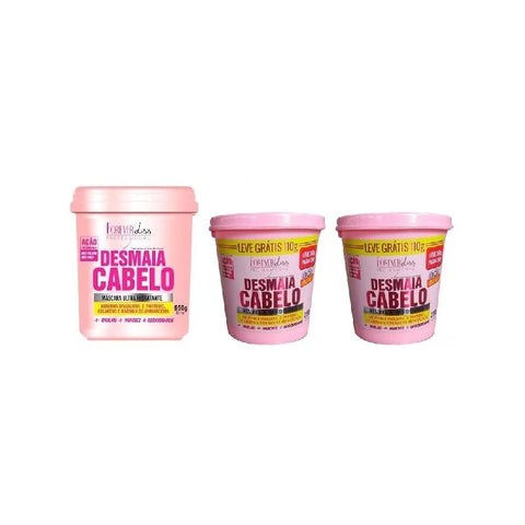 Kit=01 Desmaia Cabelo 950g+02 Desmaia Cabelo 350g